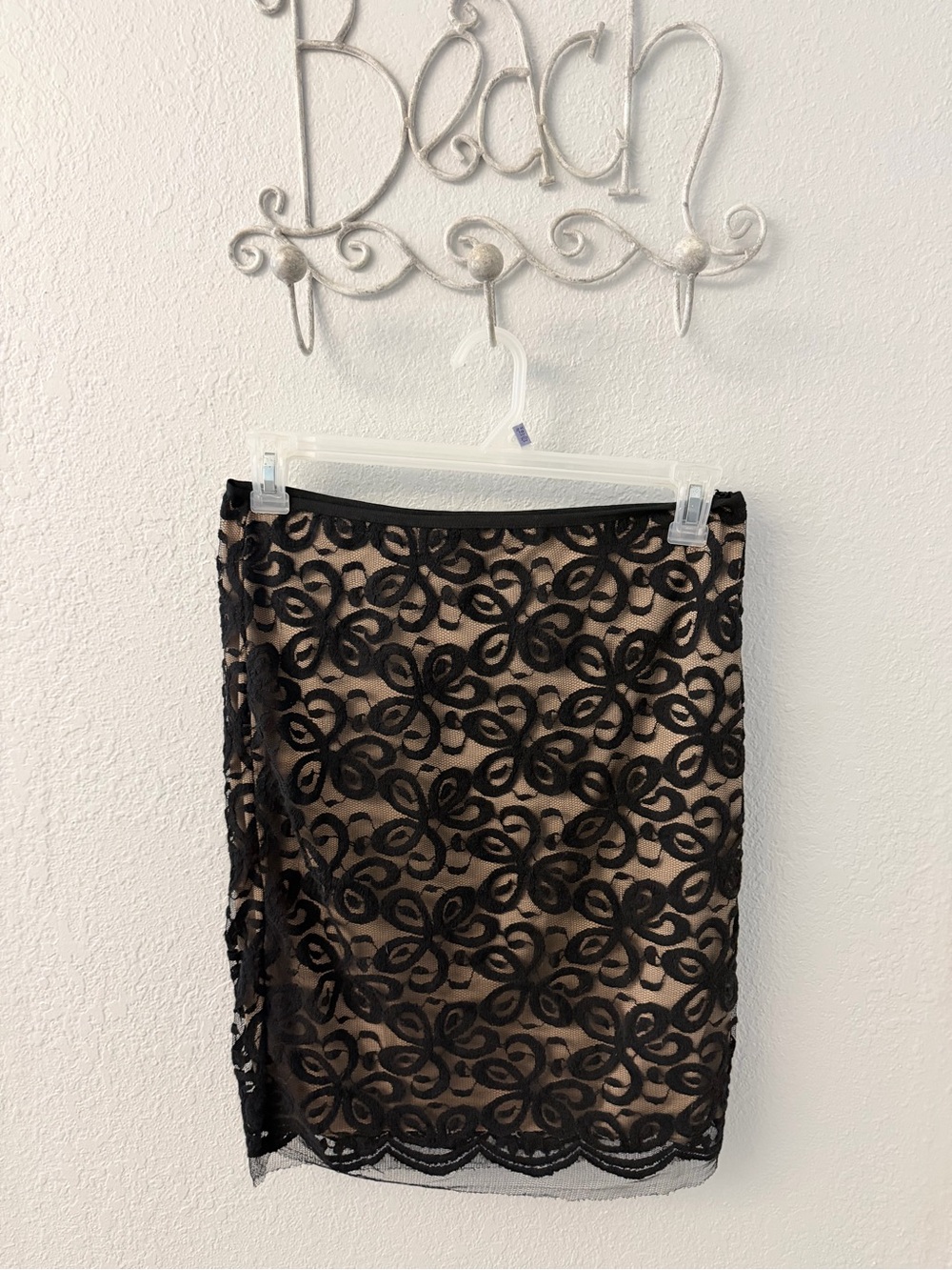 Studio M Black Mesh Mini Skirt. Size 4.